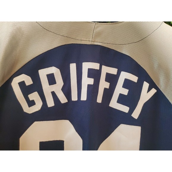 VTG 90s MLB SEATTLE MARINERS KEN GRIFFEY Jr JERSEY MAJESTIC MADE IN USA Sz Large - Picture 6 of 6